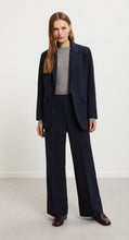Load image into Gallery viewer, Ottod’Ame Navy Tailored wide leg Trousers with Cuff Hemline
