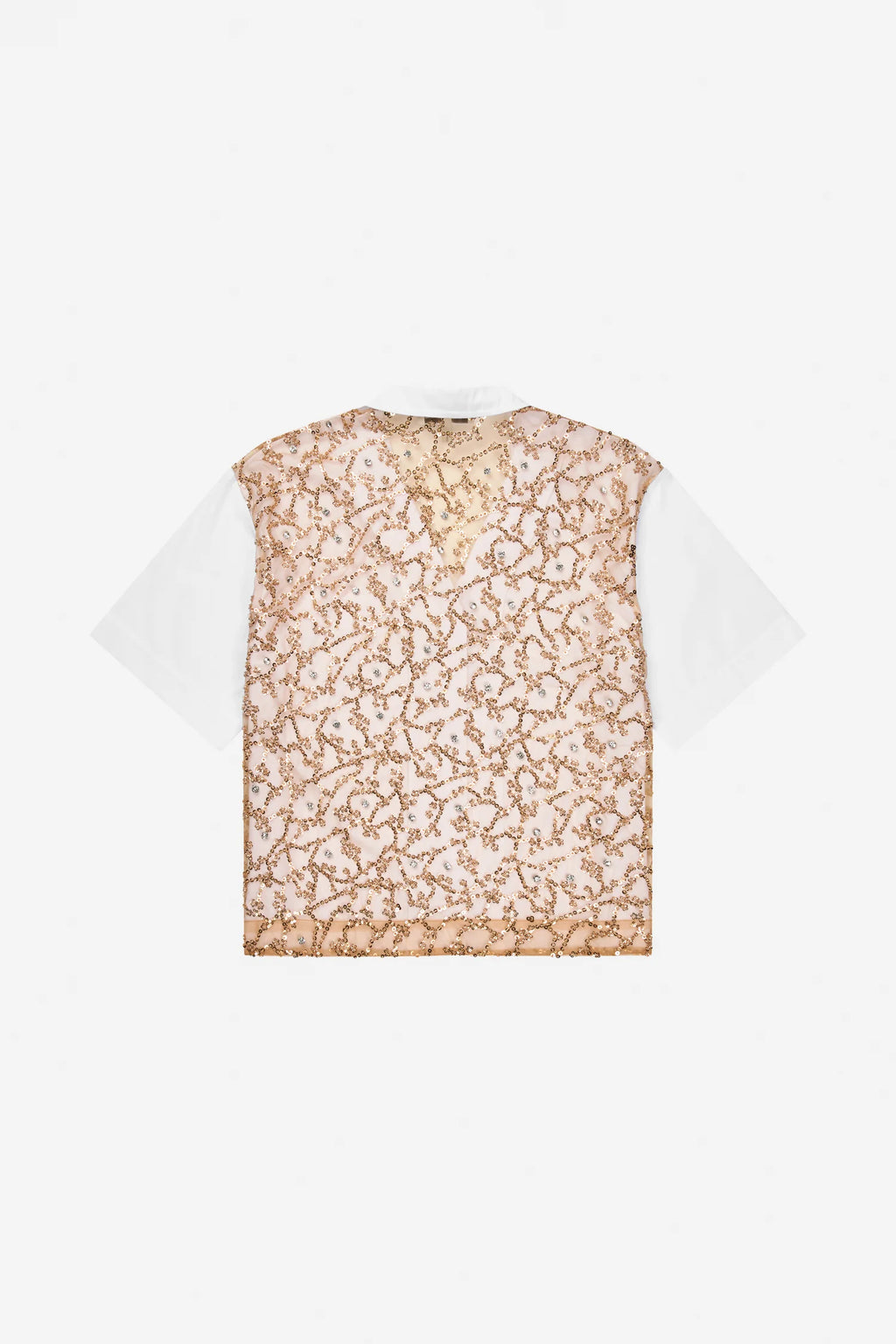MUNTHE NAOKO White Cotton Shirt with Gold Embellished Back Panel