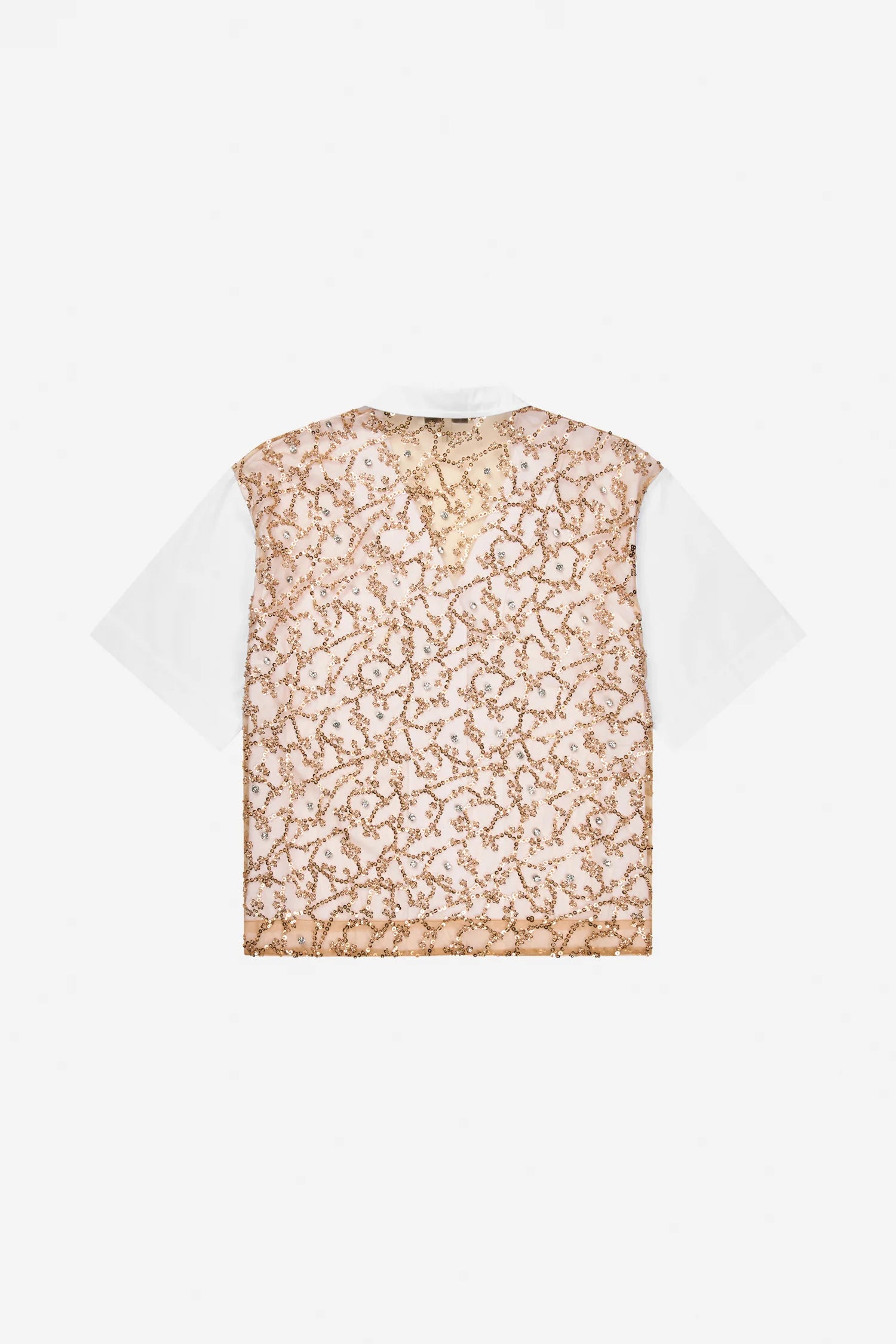 MUNTHE NAOKO White Cotton Shirt with Gold Embellished Back Panel