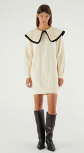 Compania Winter White Knitted with Peter Pan Collar
