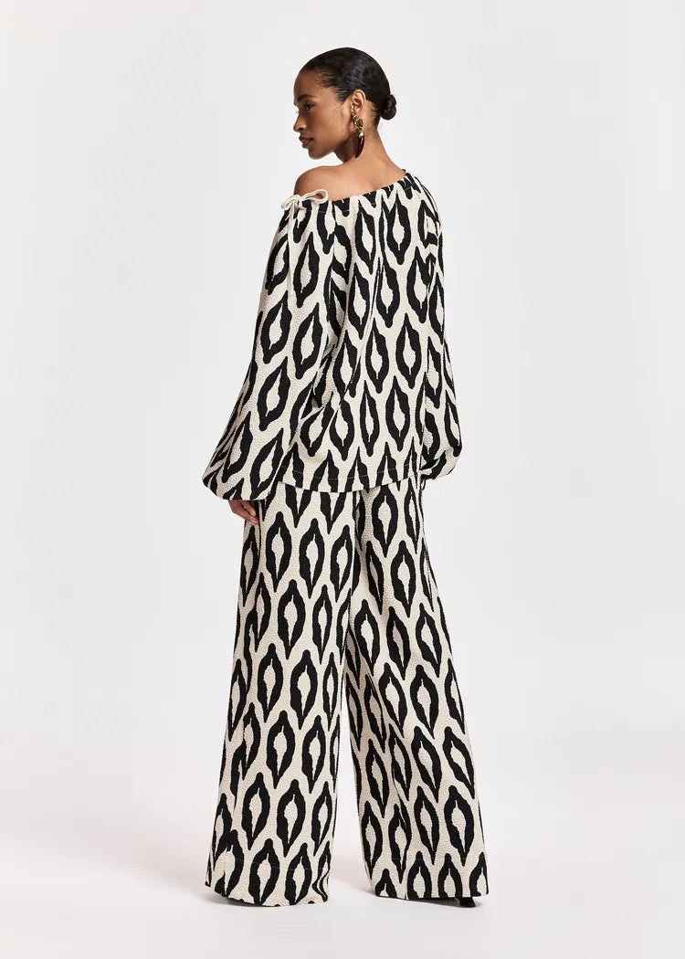 Essentiel Antwerp Cream & Black Printed Blouse