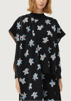 Compania Fantastica Black Jacquard Floral Print Long Scarf