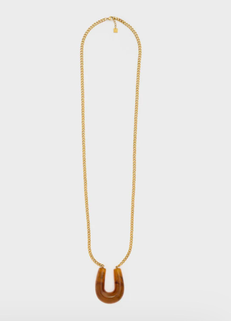 NALI Gold Necklace with Tortoiseshell Resin Pendant