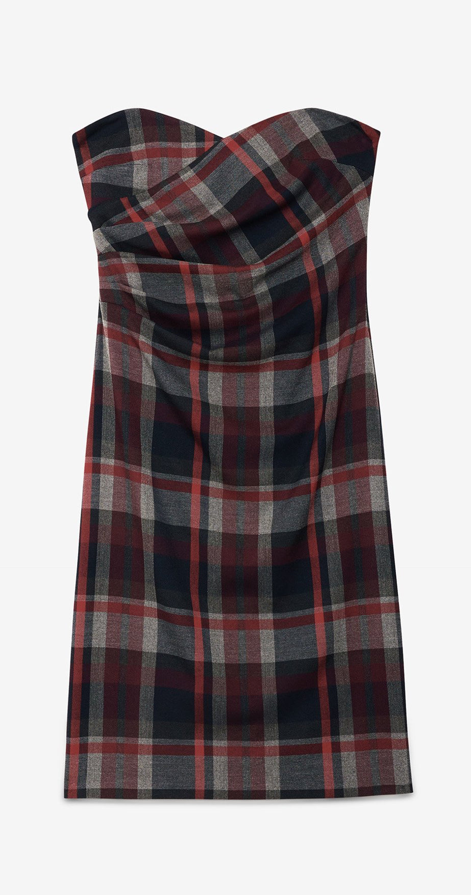 Ottod’Ame Black Red Tartan Strapless Dress