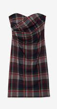Load image into Gallery viewer, Ottod’Ame Black Red Tartan Strapless Dress
