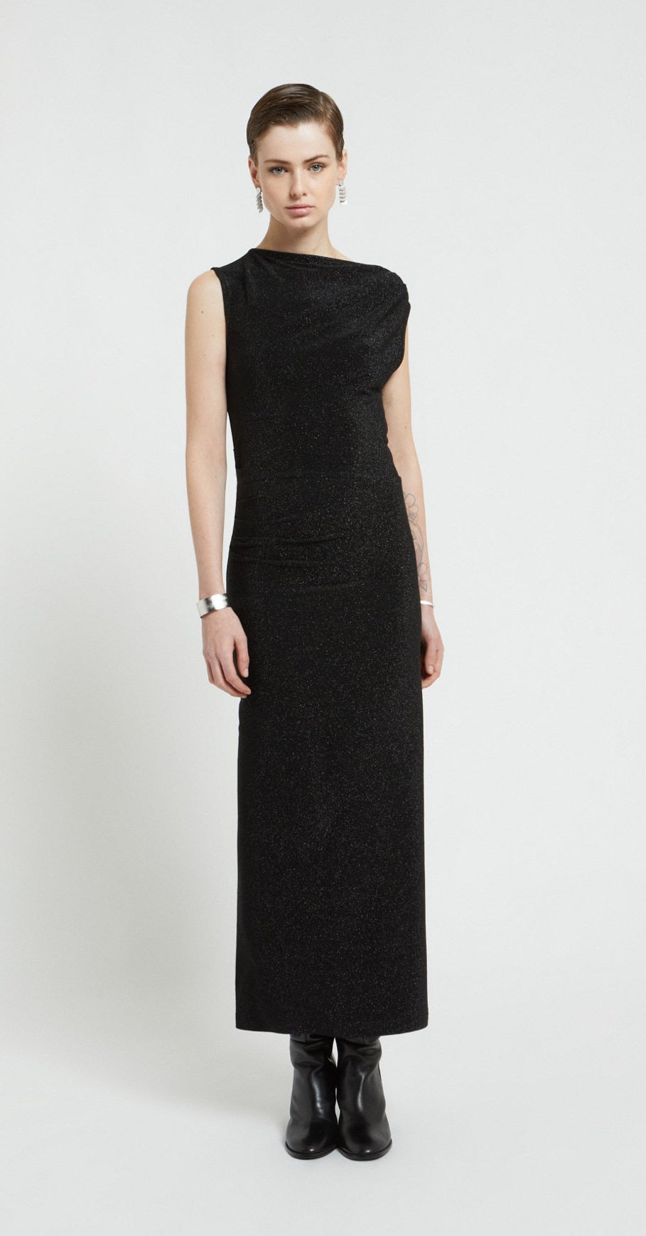 Ottod’Ame Black Lurex Long Dress
