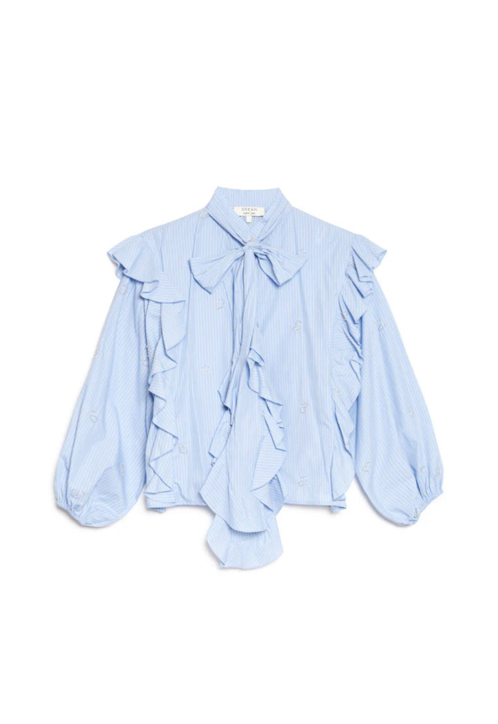 DREAM Sister Jane Blue Stripe Pussybow Fresco Blouse