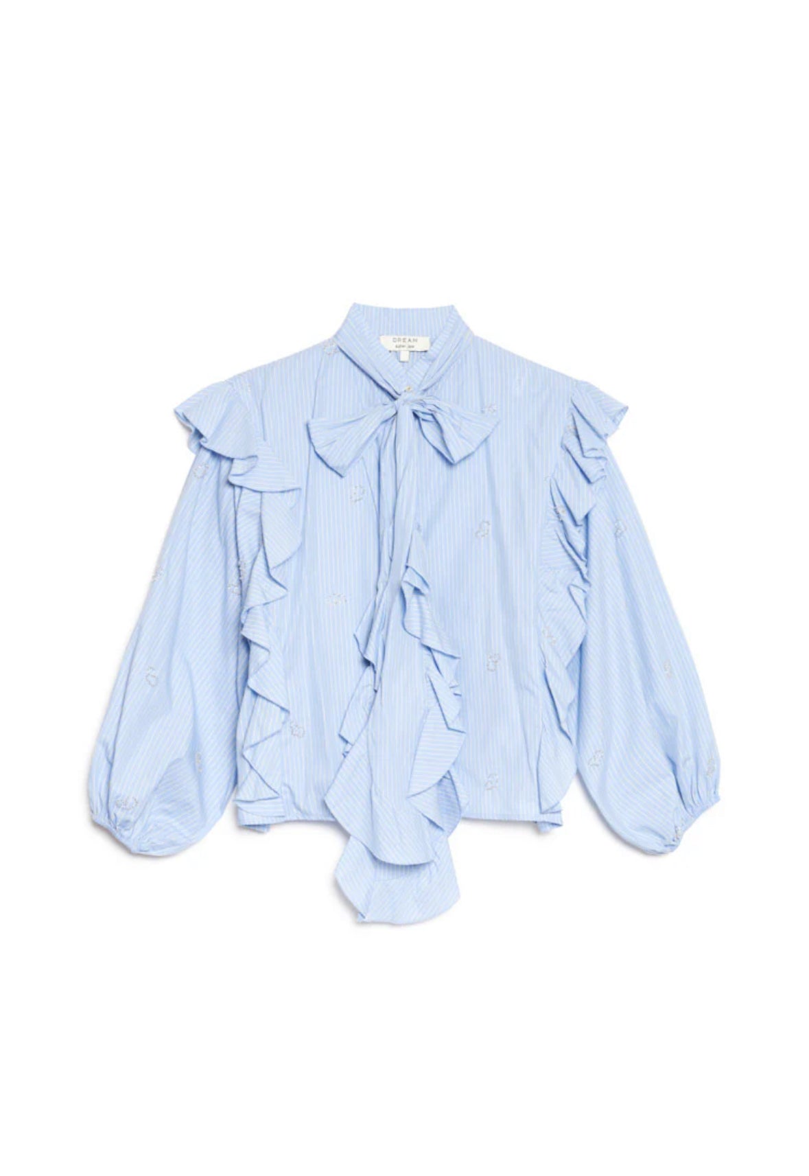 DREAM Sister Jane Blue Stripe Pussybow Fresco Blouse