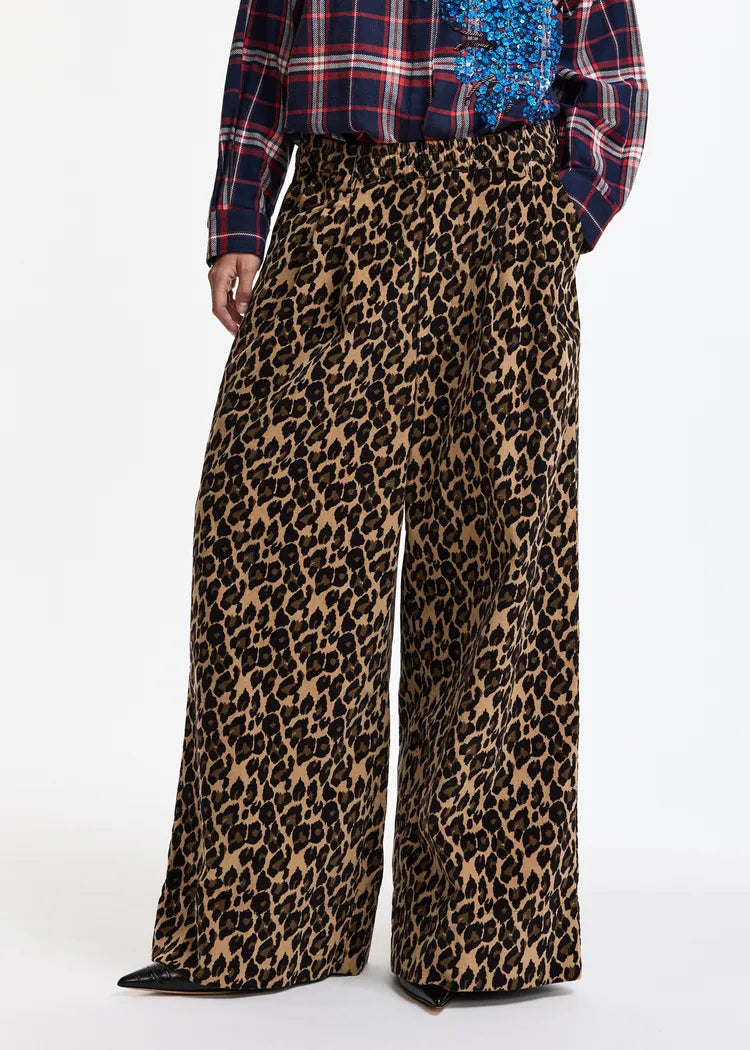 Essentiel Antwerp Leopard Print Corduroy Trousers
