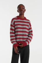 Compañia Fantastica Red & Grey Striped Knit Jumper