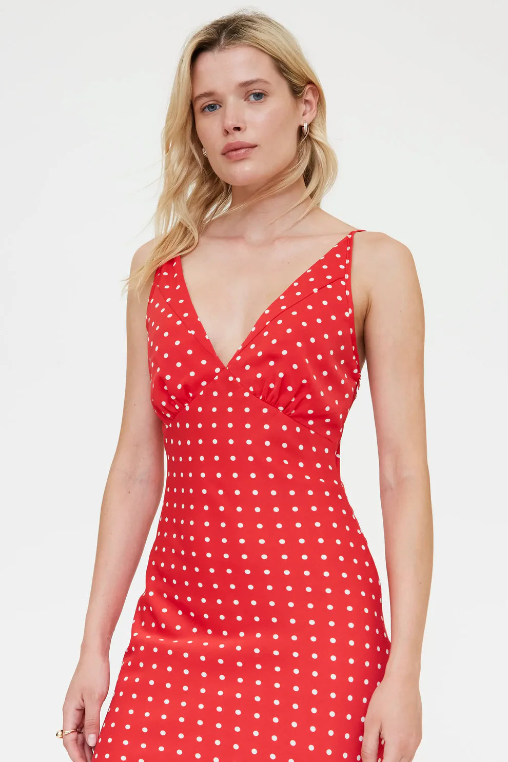 Compañía Red Polka Dot Midi Dress