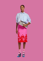 Essentiel Antwerp White and Blue Rhinestone Embellished Shirt