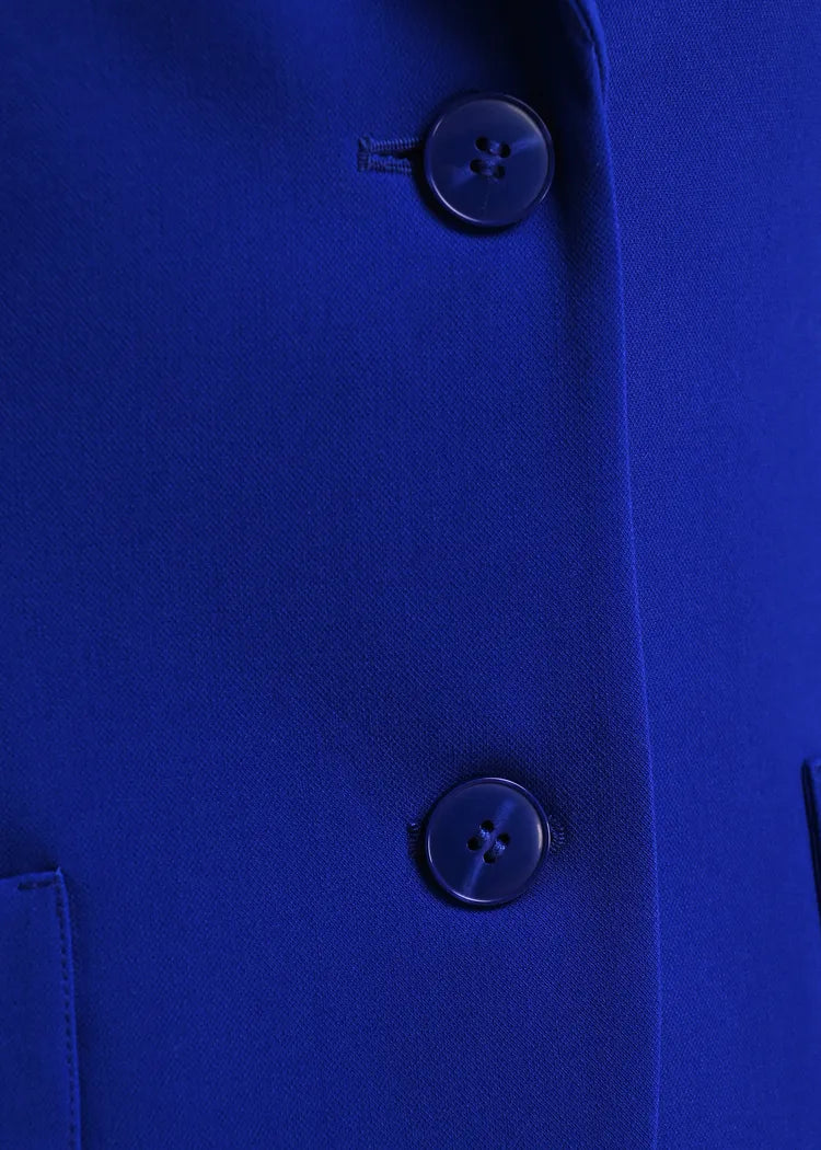 Essentiel Antwerp Cobalt Blue Tailored Single-Breasted Blazer