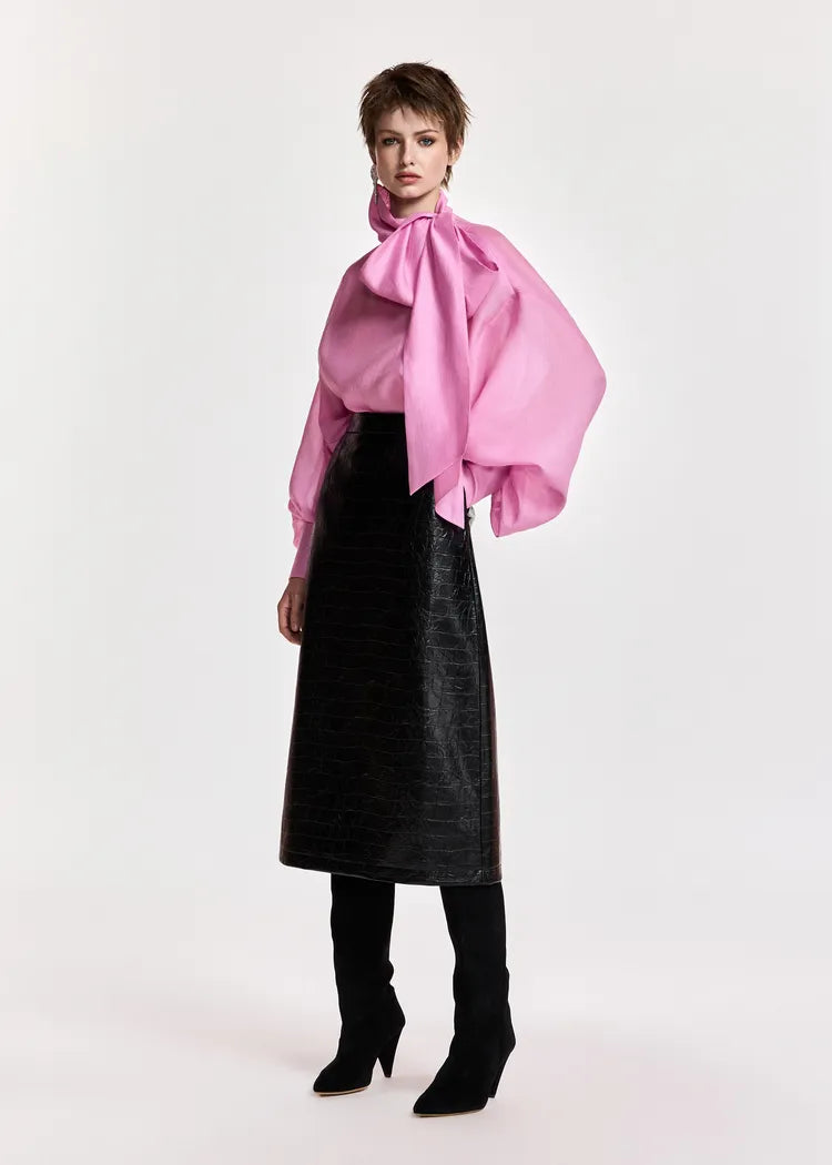 Essentiel Antwerp Pink Organza Pussybow Blouse
