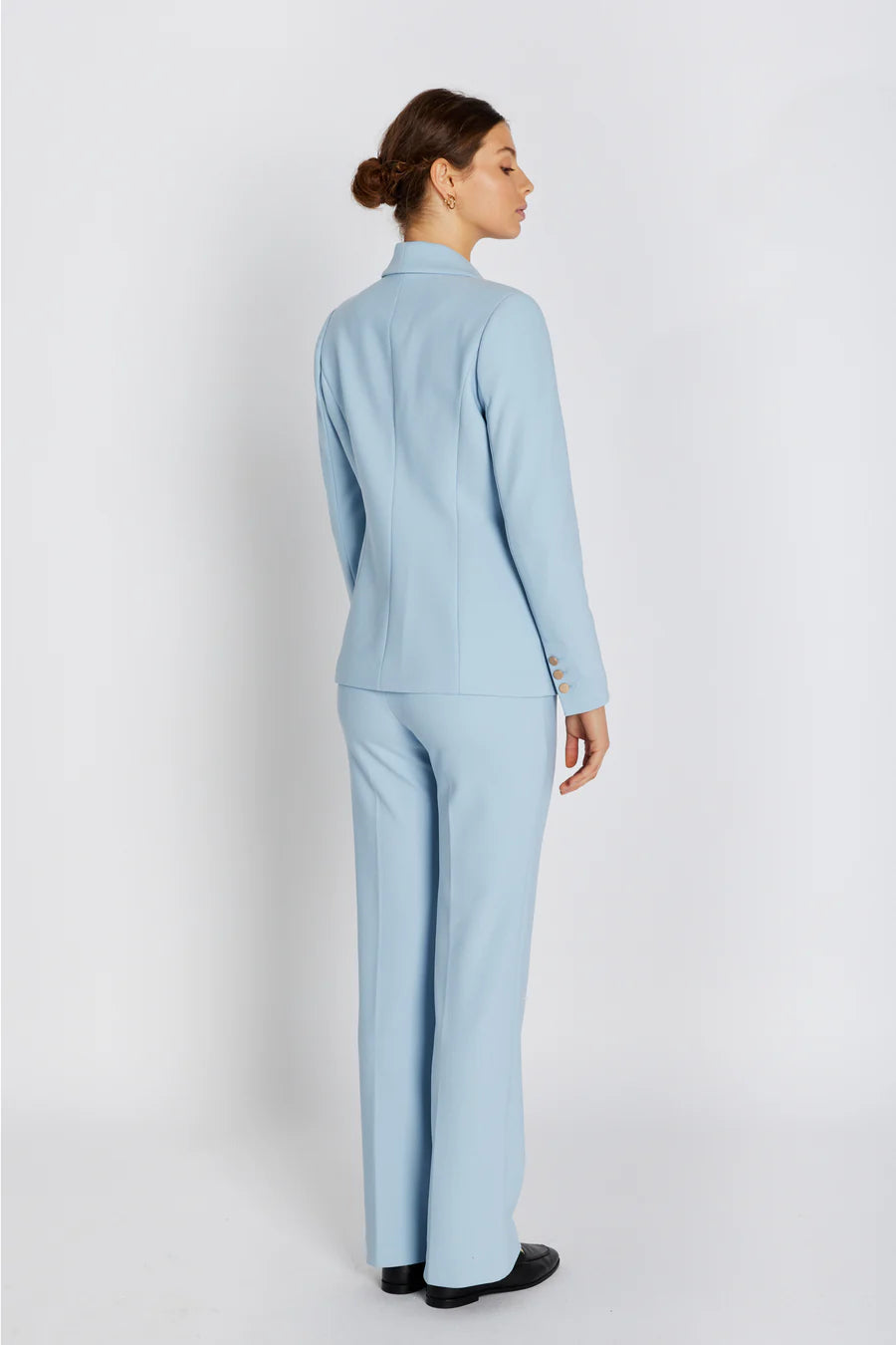 RDF Sky Blue Straight Wide Leg Full Length Trouser