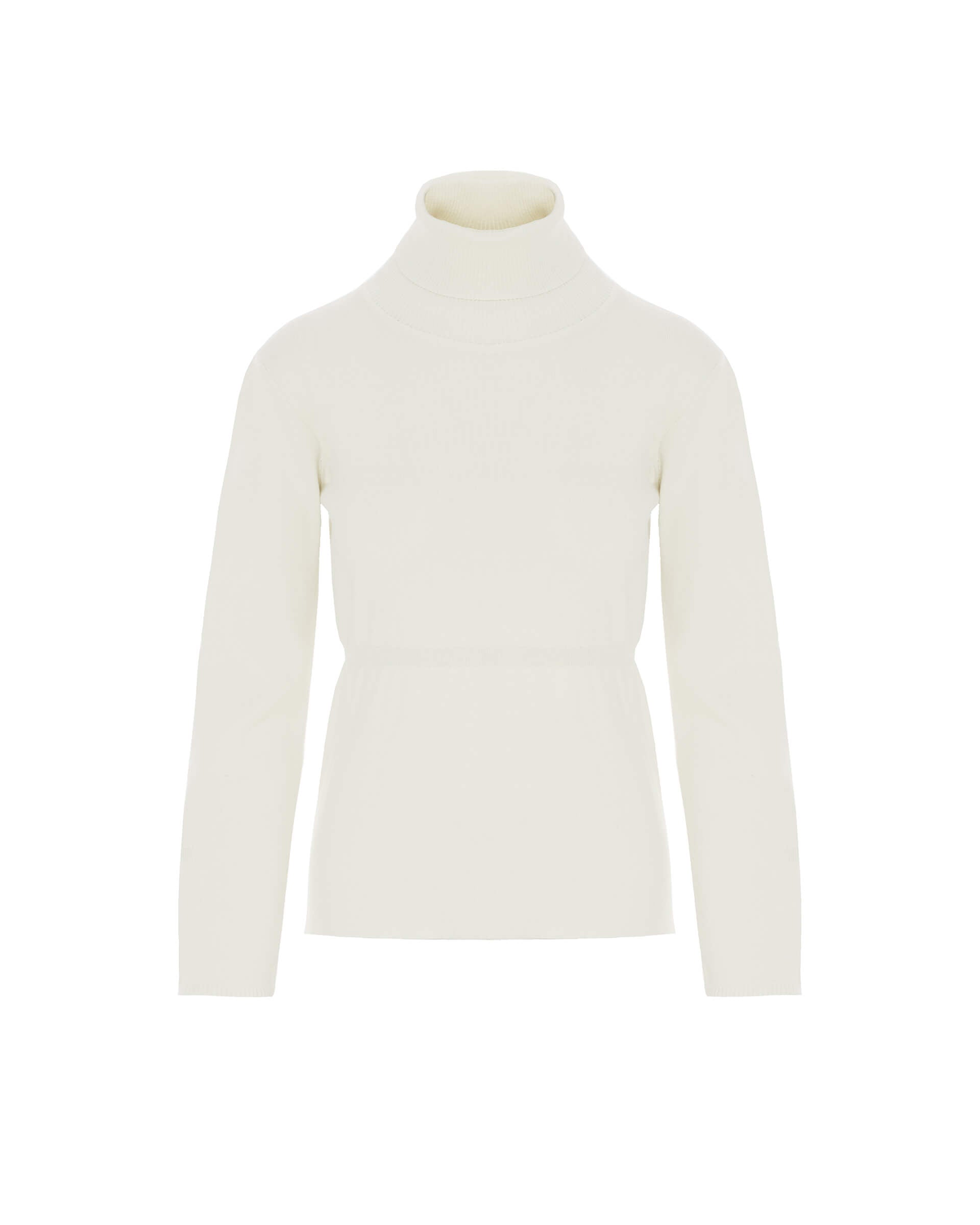 Beatrice B Winter White Fine Knit Polo Neck  Jumper