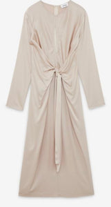 Ottod’Ame Champagne Fluid Long Sleeve Dress