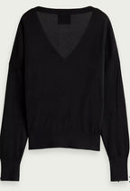 Scotch & Soda Black Fine Knit Sweater with Sequins