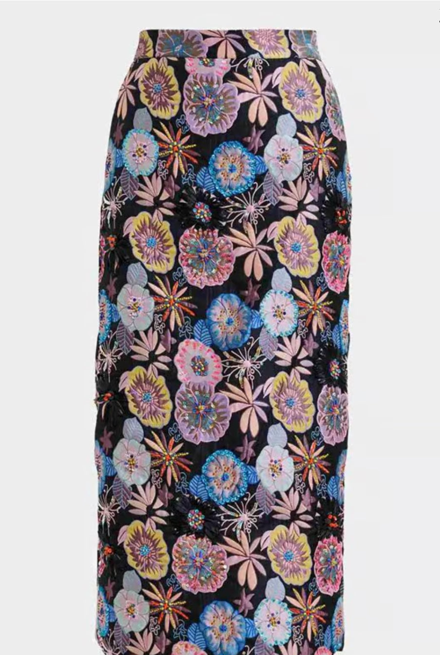 Essentiel Antwerp Floral Jacquard Embellished Pencil Skirt