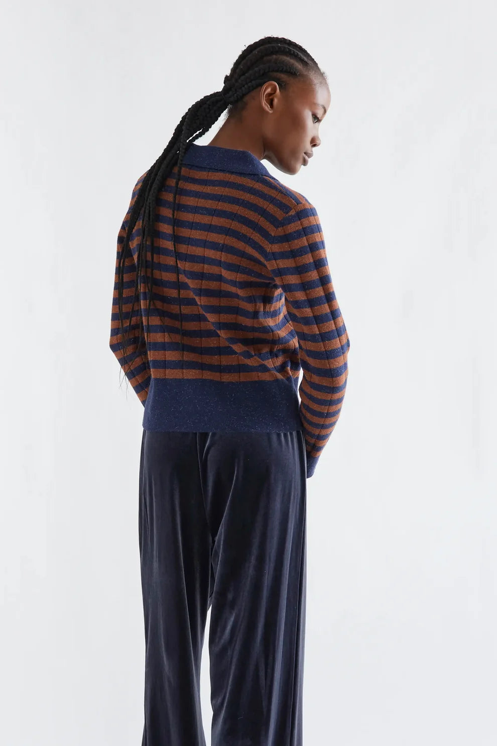 Compañia Fantástica Brown & Navy Striped Cardigan