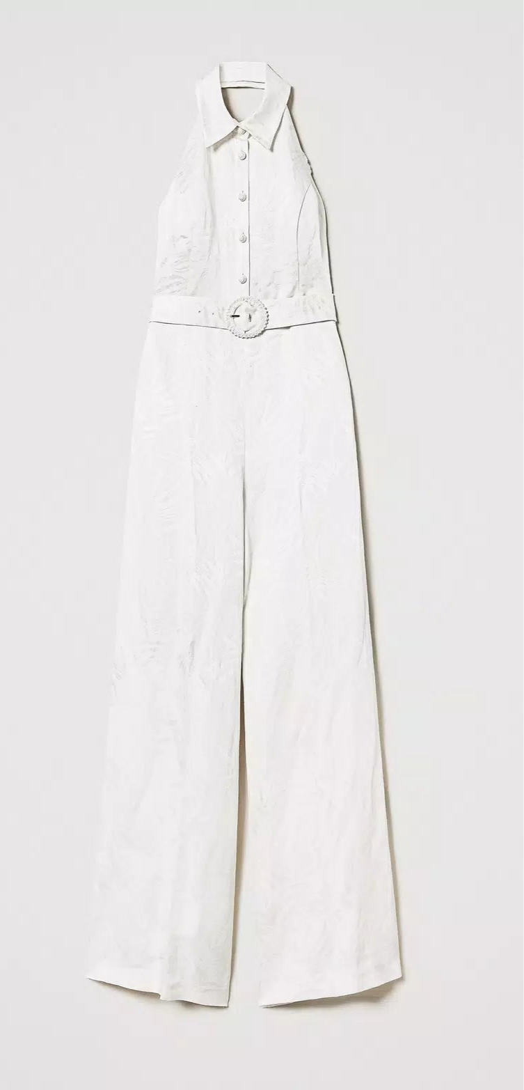 Twinset Milano Jacquard Satin Jumpsuit