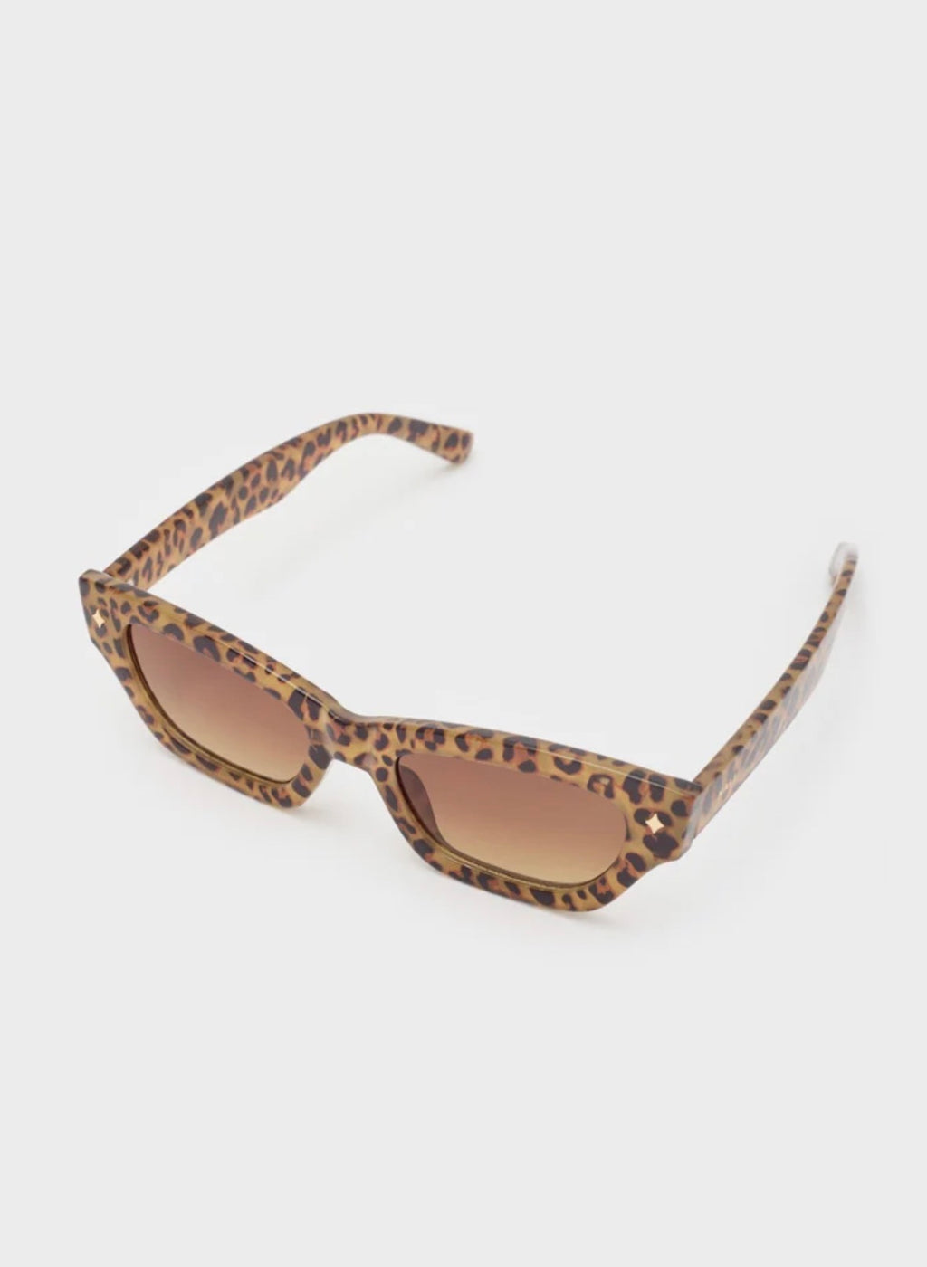 NALI Leopard Print Rectangular Cat Eye Sunglasses