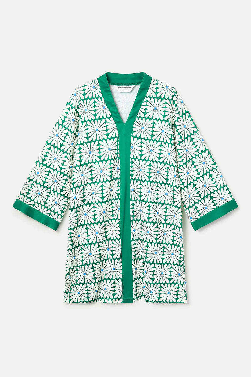 Compañía Green Graphic Print Kaftan Dress