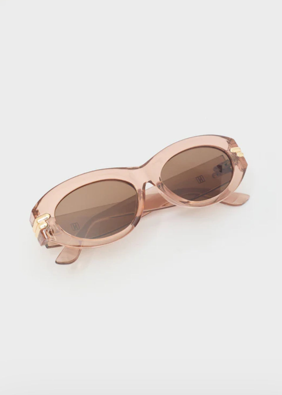 NALI JANICE Sheer Pink Oval Sunglasses