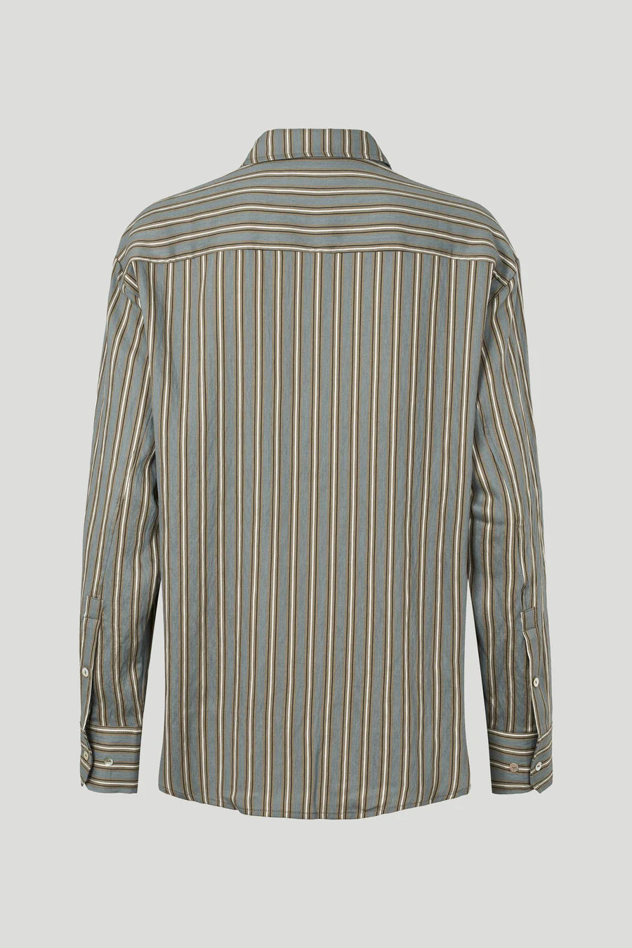 PBO Khaki Linen Stripe Shirt