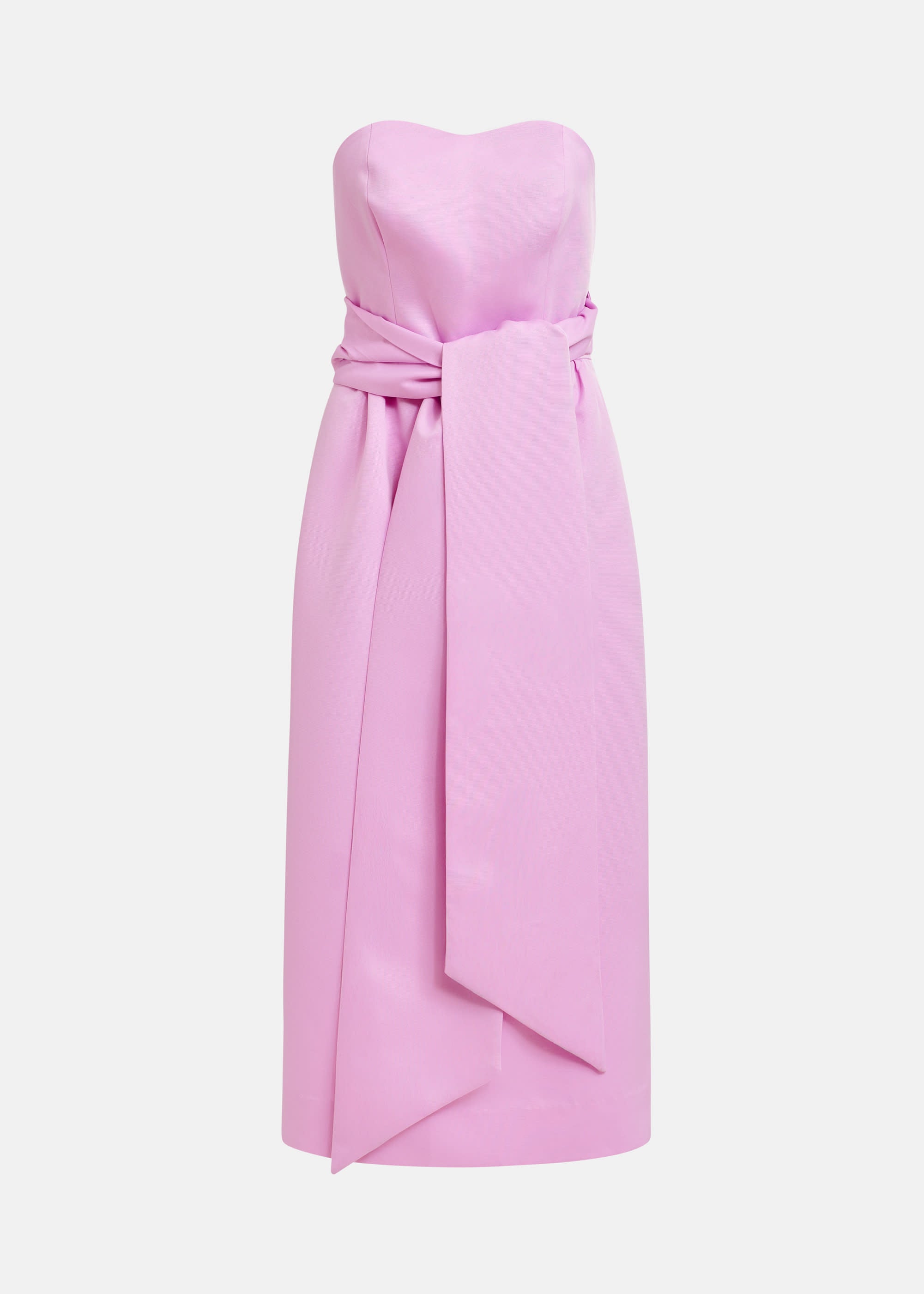 Essentiel Antwerp Candy Pink Growgrain Strapless Dress with Wrap Belt