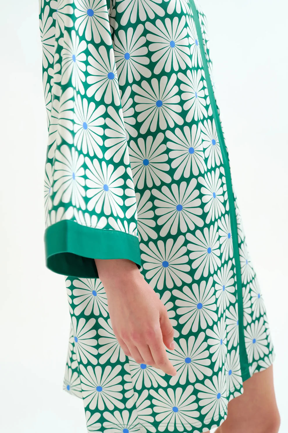 Compañía Green Graphic Print Kaftan Dress