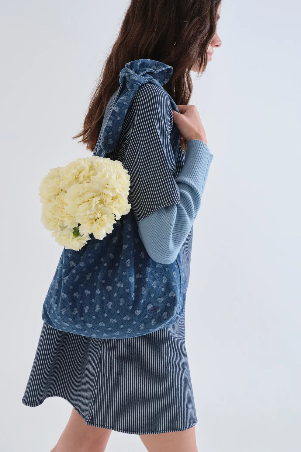 Compañia Fantástica Striped Denim Shift Dress