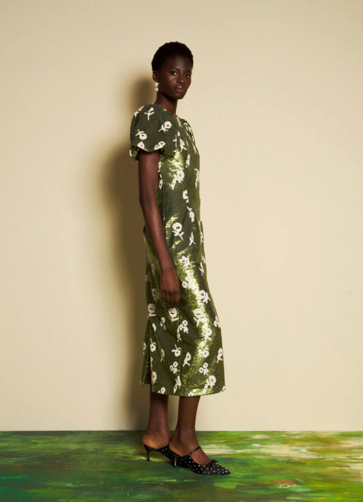 DREAM Sister Jane Green Floral Sequins Èclat Midi Dress
