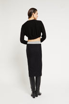 Ottod’Ame Black Tulle Skirt with Rhinestone Embellishment