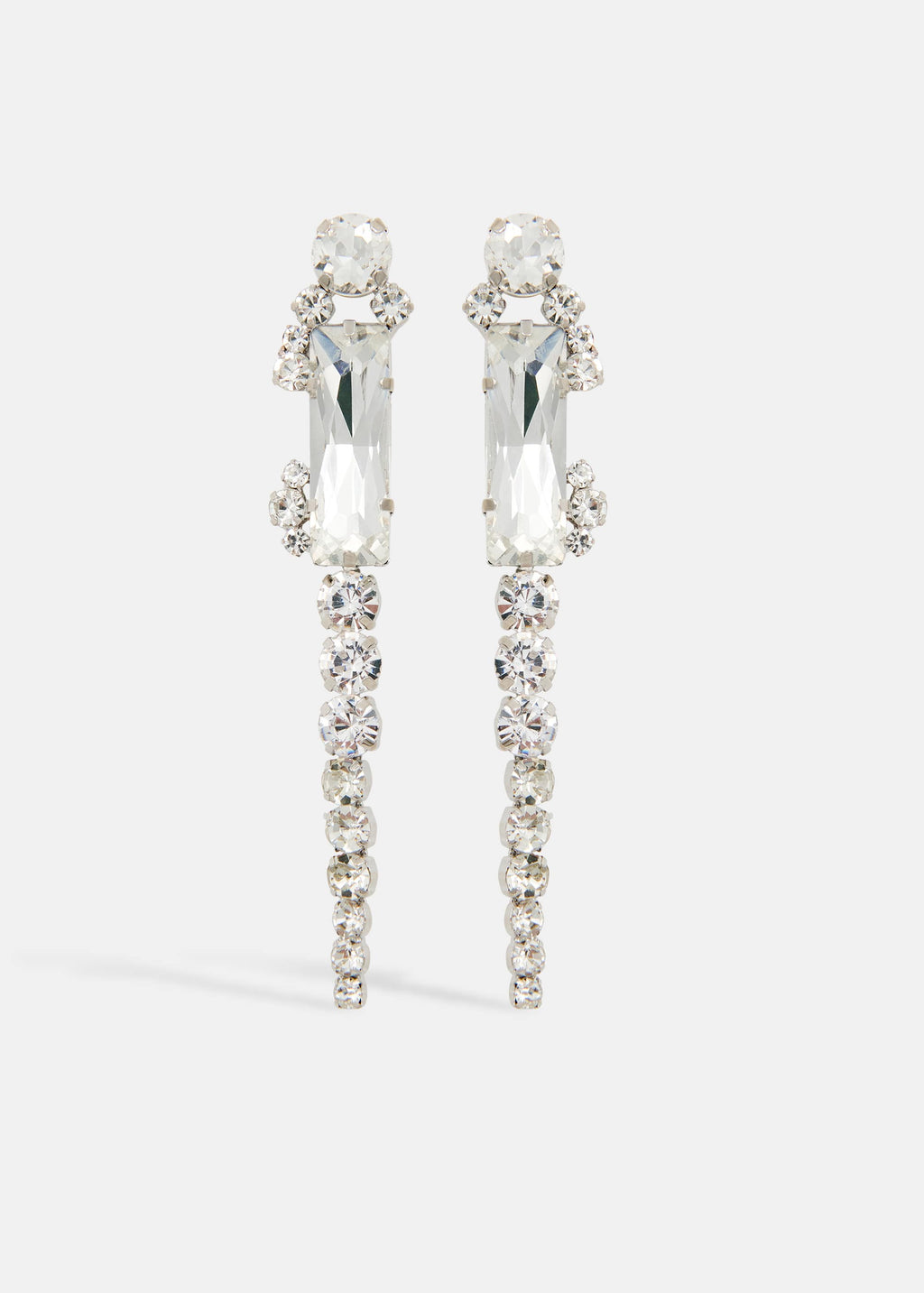 Essentiel Antwerp Silver Rhinestone Drop Earrings