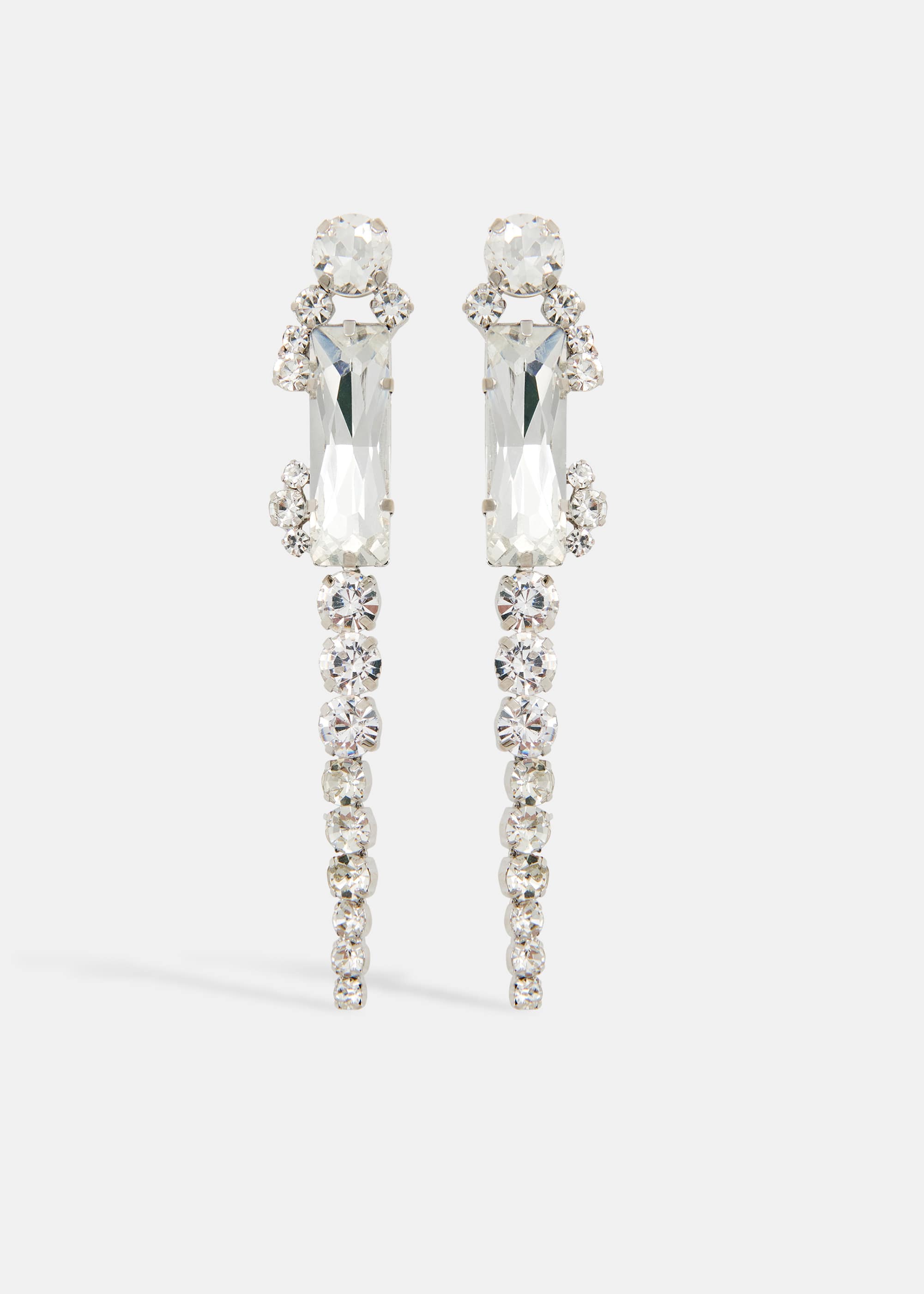 Essentiel Antwerp Silver Rhinestone Drop Earrings