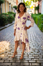 Twinset Lilac Wisteria Dip Hem Crepe Dress