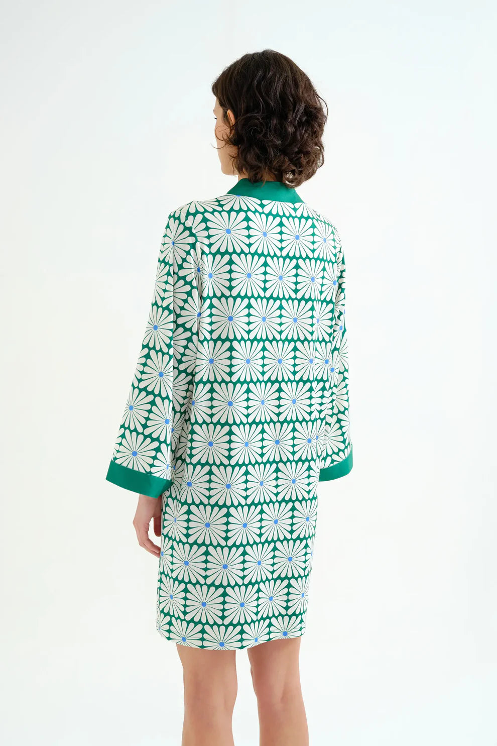 Compañía Green Graphic Print Kaftan Dress