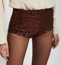 Load image into Gallery viewer, Ottod’Ame Bronze Sequin Mini Shorts
