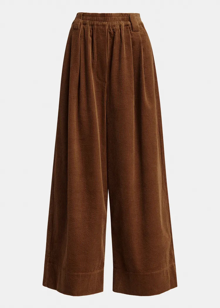 Essentiel Antwerp Brown Corduroy Wide Leg Pants
