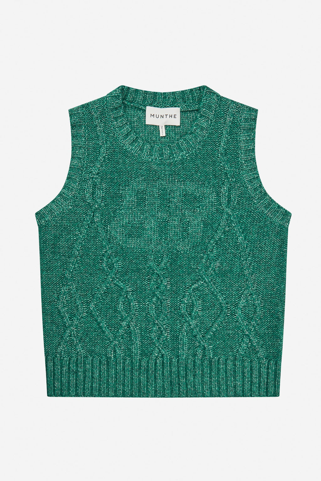 MUNTHE NOEY Green Cable Knit Vest
