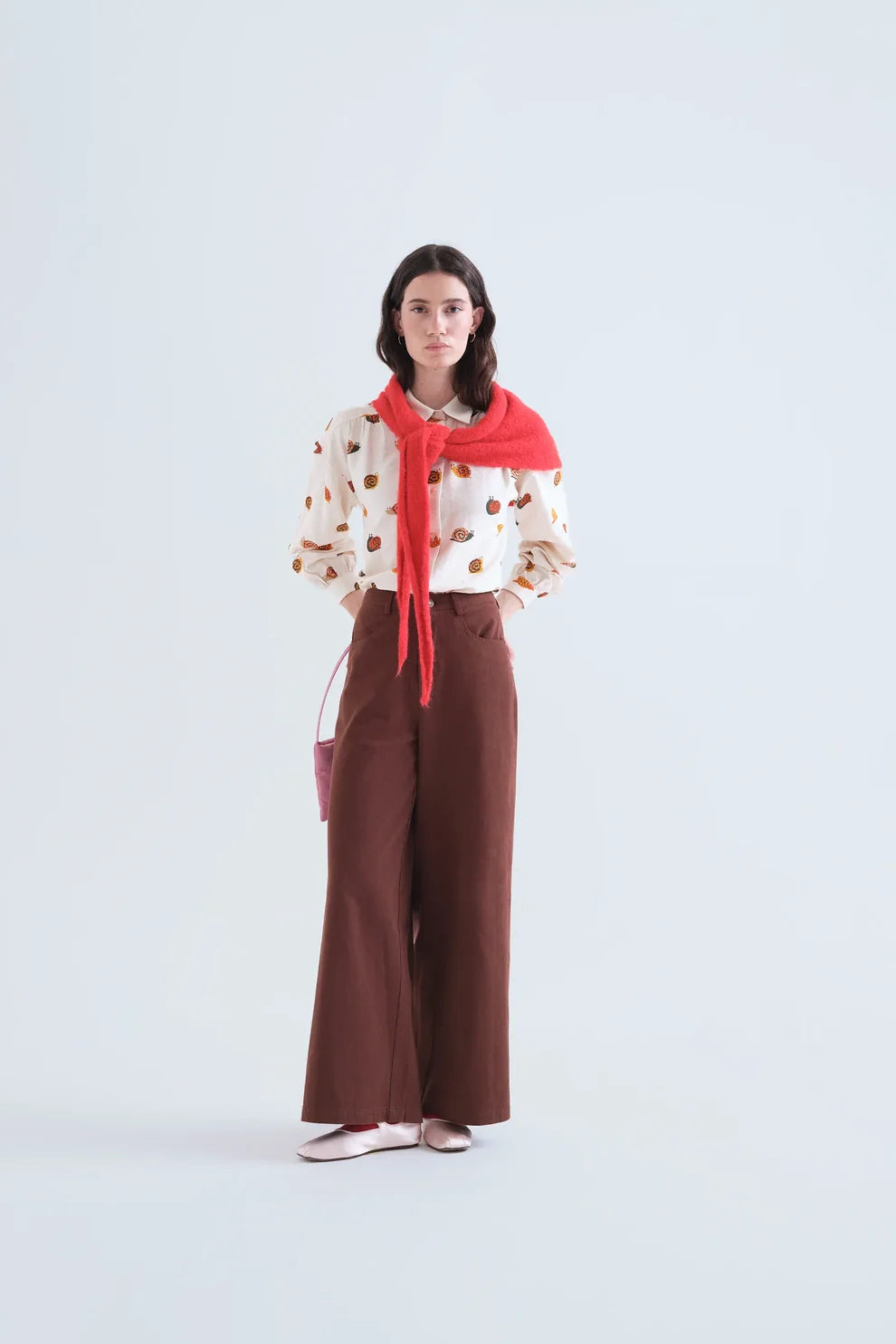 Compañia Fantástica 100% Cotton Brown High Waisted Jeans