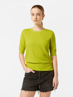 Scotch & Soda Lime pointelle short sleeve jumper