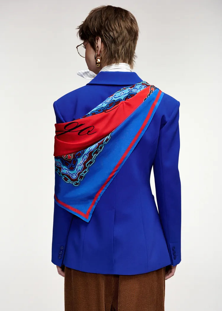 Essentiel Antwerp Cobalt Blue Tailored Single-Breasted Blazer