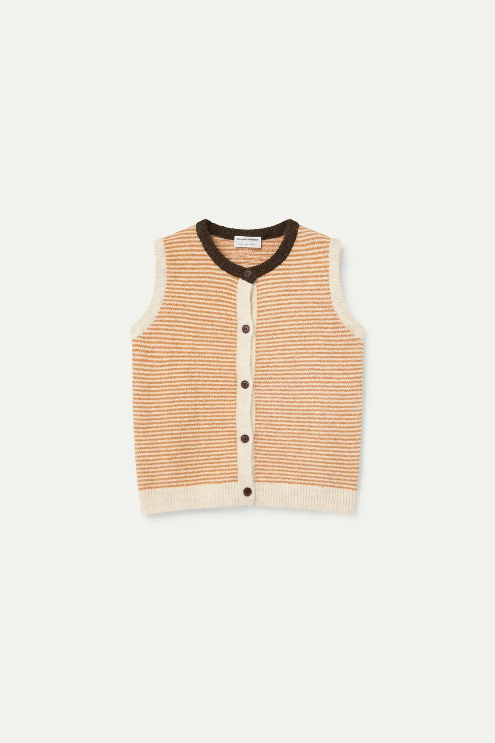 Compañia Fantástica Orange Stripe Knitted Button Up Vest