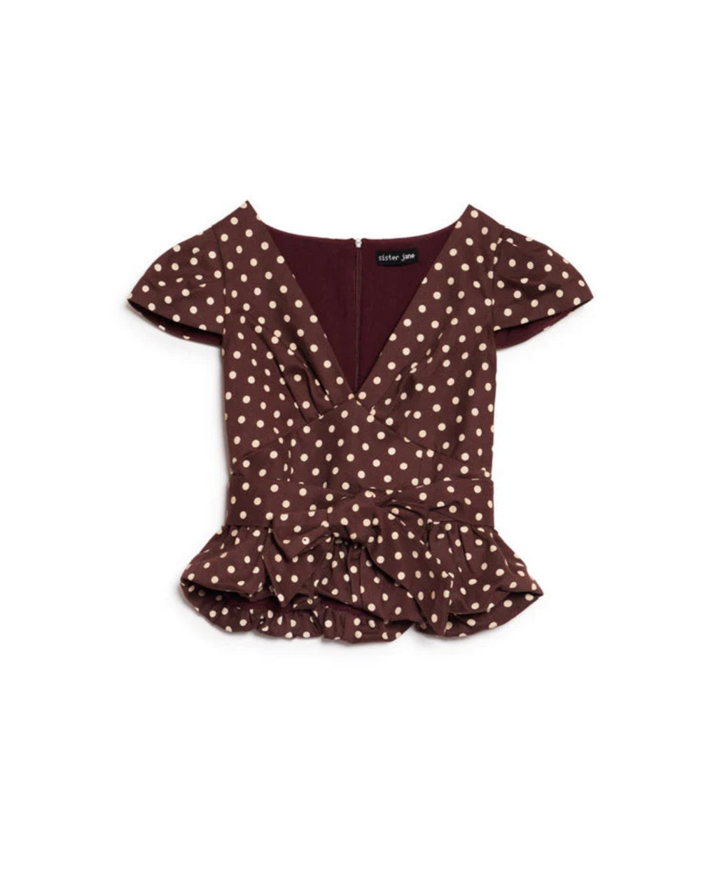 Sister Jane Brown Polka Dot Canvas Bodice Top