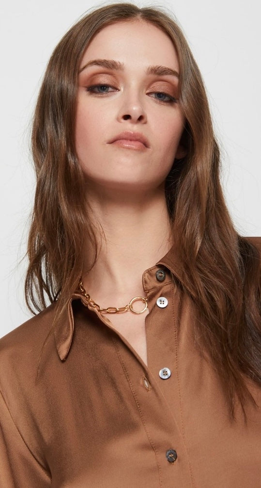 Otto’dame Bronze Shirt Dress with open back