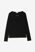 Ottod’Ame Black Lurex Top with Keyhole Neck