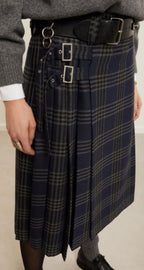 Ottod’Ame Navy & Grey Tartan Skirt