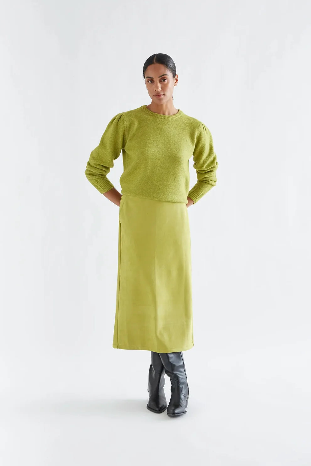 Compañia Fantástica Lime Green Round Neck Knit Jumper